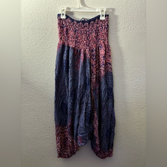 JIBJAAB Bohemian Multicolor Harem  Festival Hippie Wide Leg Pants OS - Picture 5 of 13